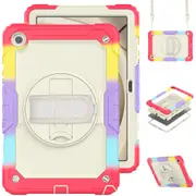 MCC Shockproof Samsung Galaxy Tab A9+ Plus 11" Strap Colourful Case Cover X210 X215 [Colourful+Red]