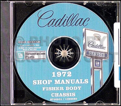 1972 Cadillac Shop Manual and Body Repair CD Calais Deville Eldorado Fleetwood (for: Cadillac)