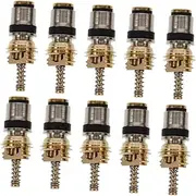 HEALLILY 10pcs Ac Valve Core Kit High Low Pressure for Car Air Conditioning System -3 Valve Core Easy Install Vehicle Accessory
