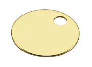 Lucky Line 26013 1-3/8" Solid Brass Key Tag with 1 Hole 100 Per Display Box