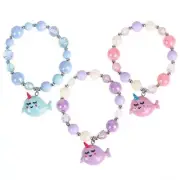 7" Narwhal Charm Bracelet Gift Pink Purple Blue Sparkle Pastel Ocean