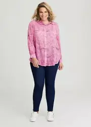 ts Taking Shape top Size 16 Cotton Floral Pigment style NWT
