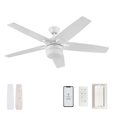 Prominence Home Dorsey, 52 Inch Modern Smart Ceiling Fan with Light, Remote