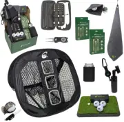 Golf Gift Package - Tee’s, divot tool, club brush, towel, chipping net and more
