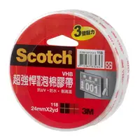 在飛比找樂天市場購物網優惠-3M Scotch VHB 超強悍雙面泡棉膠帶組 118