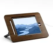 Bamboo Tablet Drawing Stand Tablet Stand - Portable & Adjustable 5 Angles for Laptop, Laptop Stand Riser,Book Reading Stand,Compatible with 12.9 inch iPad Pro-3rd - 6th Gen(Walnut Varnish)
