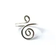 Solid 925 Sterlling Silver Spiral Ring Minimalist Everyday Jewellery For Women's