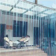 PVC Strip Curtain, Waterproof and Dustproof Outdoor Transparent 1.5mm Partition Curtain Used for Walk-in Freezer, Commercial Kitchen, Cold Room (Color : Clear, Size : 1.8x2.1m/12pcs)
