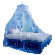 Kids Bed Canopy Practical Fluorescent Stars Design Eco-Friendly Girls Bedroom Bedding Ceiling Net Cover Household Supplies blue L