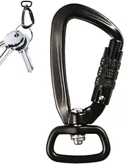 Locking Carabiner for Keys,Auto-Locking Outdoor Backpack Carabiner - 360-degree Swivel Rotating Twist Lock Caribeeners, Outdoor Backpack Carabiner for Keychains