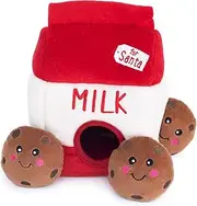 Zippy Paws ZP698 Holiday Zippy Burrow Santa's Milk and Cookies Dog Toy, 300 g