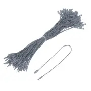 Cotton Hang Tag String Snap Lock Pins Dark Gray 7.8 Inch Pack of 100