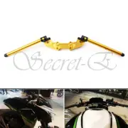CNC Clipon Adapter Plate & 22mm Handlebar Kit For Kawasaki Z800 2013-2018 GOLD