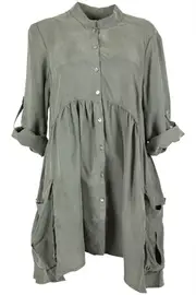 Washed Cupro Side Pkt Shirt--HAM-97158F