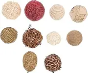 10pcs Straw Rope Balls and Rattan Balls Valentines Day Heart Decoration Wedding Hand Decor Christmas Decor Decoration Home Accessories Decorative Home Accessories