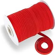 Bias Tape, Double Fold Bias Tape 1/2 Inch Continuous Bulk Bias Tape for Sewing, Quilting, Binding, Hemming, Apparel Craft, Polyester, Non-Stretch(Red, 13mm, 55 Yards)