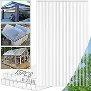 "Sinimaka- 15 Pack Polycarbonate Greenhouse Panels, 4' x 2' x 0.24" Double Wall Polycarbonate Sheets, Greenhouse Replacement Panels