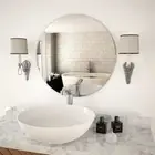 Wall Mirror 60cm Round Glass Bathroom Makeup Room Vanity Accent Decor