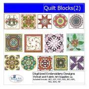 Embroidery Design Set - Quilt Blocks(2) - 14 Designs - 9 Formats - USB Stick