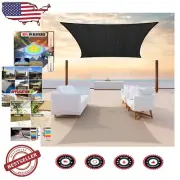Classic 8' x 22' Black Sun Shade Sail - Breathable & Durable Canopy Solution
