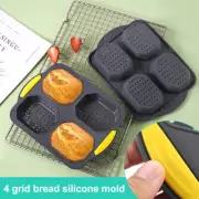 4-Cell Silicone Baking Pan Loaf Pan Perforated Bread Pan 230°C Heat Resistance