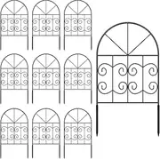 Garden Fence, Long-Lasting Flower Edging, Iron Decorative Privacy Panels, Rust-Proof Divider, Sturdy Design, for Yard, Flower Beds, Outdoor Pet Use, 22.05x12.99x0.39 inches