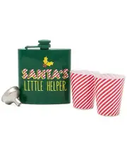 TMD Holdings Santa’s Little Helper Flask Funnel & 2 Shooters, Christmas Barware