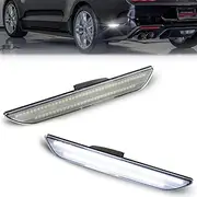 [GSOWO] Side Marker Lights Compatible with 2015-2023 F-ord Mus-tang Rear White Fender Marker Reflectors Lamps Clear Len, 2PCS, White Lights