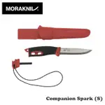 【速捷戶外】瑞典MORAKNIV 直刀(附打火石)紅 COMPANION SPARK 13571， 登山/露營/野炊