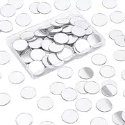 PH PandaHall 200pcs 0.78 Inch Mini Acrylic Mirror Tiles Craft Mirrors Flat Round Self-Adhesive Decorative Mosaic Tiles Wall Stickers for Home Decoration Crafts Jewelry Making, Clear