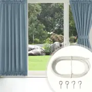 10FT Curtain Wire With 4 Hooks DIY Curtain Rod Picture Hanging Wire Wire Hang