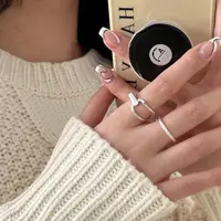 在飛比找momo購物網優惠-【KT DADA】戒指 戒指女生 純銀戒指 情侶戒指 925