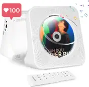 ​​SHIWAKOTO Portable Rechargeable Bluetooth CD Player, Speaker FM Radio USB Port