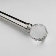 Crystal Round Deco Curtain Rod & Finial Set, Extendable from 120cm - 380cm