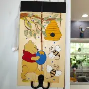 Winnie The Pooh chalkboard Pooh Art wall sign with hooks honey & bees