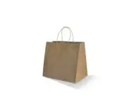 250pc x KRAFT Paper Carry Twist Handle Takeaway Food Uber Eats Bags 280x280mm