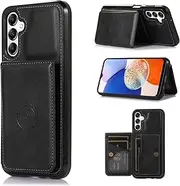 for Samsung A54 5G Case,for Galaxy A54 5G Back Case,PU Leather Magnetic Back Shell Cover Case with Card Holders[6.4 inch]-Black