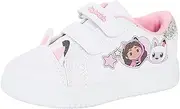 [Gabby's Dollhouse] Girls Trainers Pandy Paws White Sports Shoes Hook and Loop Easy Fasten Plimsolls Pumps