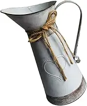 BESPORTBLE 1pc Light Gray Retro Iron Flower Bucket Stylish Home Decor for Floral Arrangements Unique Decorative Planter for and Dining Table Elegant Design