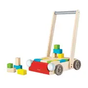 PlanToys Wooden Baby/Toddler Push Walker w/ Blocks Activity Play Toy 9m+