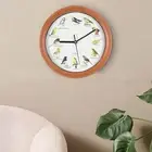 Wood Color Singing Bird Wall Clock 10 inch Perfect for Bird Enthusiasts
