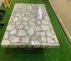 24"x36" Agate Stone White Dining Table Top Handmade Furniture Conference Meeting