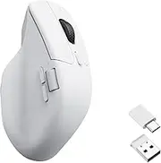 Keychron M6 Wireless Gaming Optical Mouse, Tri-Mode 2.4 GHz/Bluetooth 5.1/Wired, PixArt 3395 sensor, 26000 DPI, Ergonomic Lightweight Programmable Macro Button for Windows PC/Mac - White