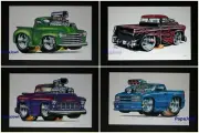 4 Chevrolet Pickup Trucks Muscle Machines Poster Prints Art Rohan Day 11" by 17"