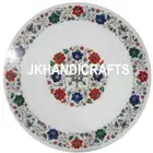36" Round Marble Coffee Table Dining Table Top Semi Precious Inlay Home Decor