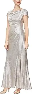 Alex Evenings Women's Plus Size Long Cowl Neck A-line Dress
