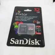 SanDisk Pixtor 32GB microSDHC UHS-I Class 10 Memory Card with Adapter Sealed NIB