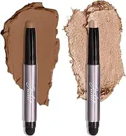 Julep Eyeshadow 101 Creme to Powder Waterproof Eyeshadow Stick Duo, Sand Shimmer and Ginger Matte
