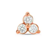 14K Solid Gold Cluster Prong Piercing, Conch Daith Helix threadless stud
