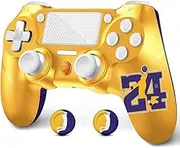 Yellow Wireless PS-4 Controller, Custom Design V2 Gamepad Joystick, Bonus 2 Custom Thumb Grips Compatible with/PS-4/Slim/Pro